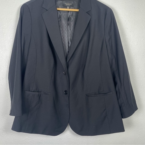 Talbots petities sz. 16 wp black tailored suit jacket | wool blend, business - Picture 8 of 10